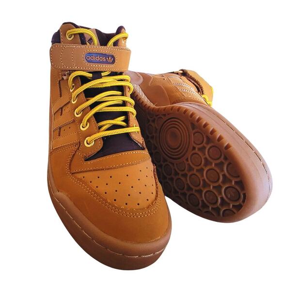 ADIDAS Forum Mid Sneakers GX7079 Brown Mens 9 Gym Shoes Lace Up Monogram - Picture 13 of 13